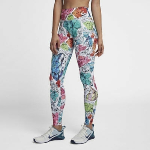 New Nike Power  Mid Rise Training Tights - Picture 1 of 12